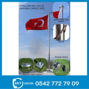 Çorum Pasalanmaz Çelik Bayrak Direği